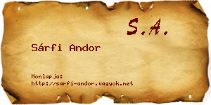 Sárfi Andor névjegykártya